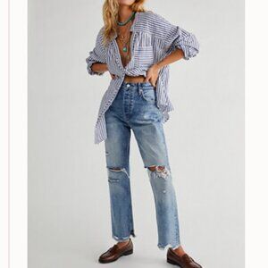 Free People  Tapered Baggy Boyfriend Jeans NEVER WORN!